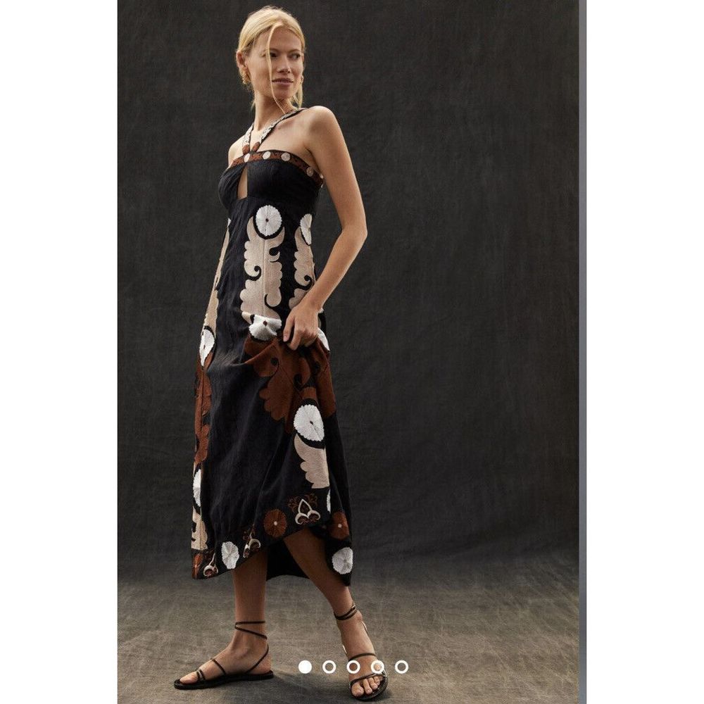 Anthropologie By Anthropologie Embroidered Halter Midi dress SIZE 6